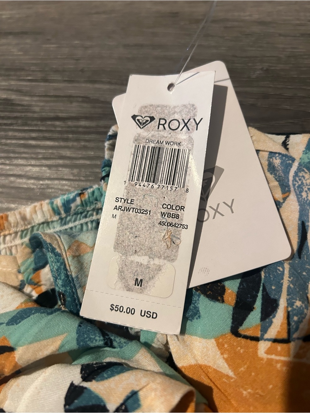 Roxy Teal, Mustard & Navy Floral Ruched Crop Top - Picture 6 of 6